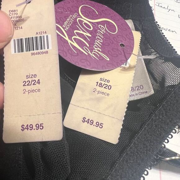 Cacique Seriously Sexy Collection Teddie and Panty Set Black 18/20 Feminine Goth - Picture 7 of 16